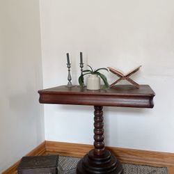 Antique Spanish Style Table, Bobbin Table, 