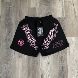 Black/ Pink Hellstar Shorts 
