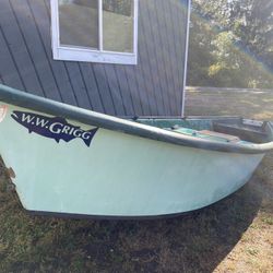 Older fiberglass drift boat 