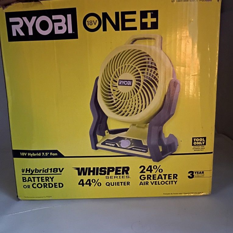 Ryobi Brand New 18v 7 1/2 Fan