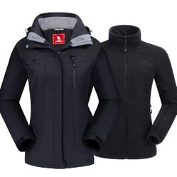 CAMEL CROWN Women's Ski Jacket Waterproof 3 in 1 New Xl