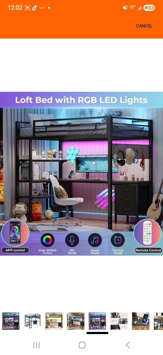  Bed with Fabric Drawers with L- Shape Desk,