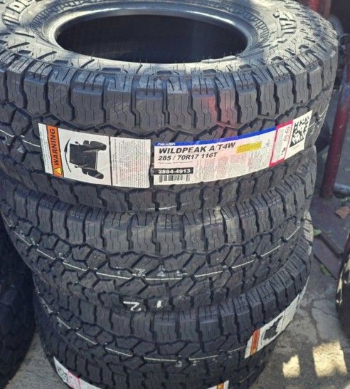 4 New Tires 285-70-17 Falken Wildpeak AT4 P285/70 R17 Inch Tire 33 11.50 17 FREE Same Day Delivery To Inland Empire Locations 65,000 Miles