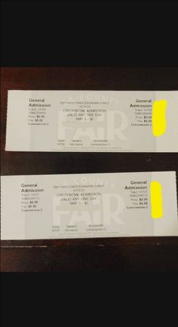Two admission tickets for the LA county Fair