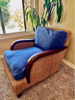 Ralph Lauren Lounge Club Arm Chair - Blue Seagrass