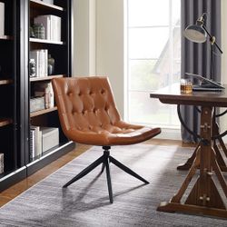 Tufted Faux Leather Accent Chair