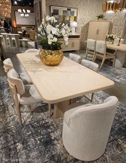 New Beautiful Ash Wood 7 Pc Dining Collection