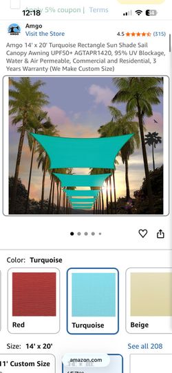 New Sun shade sail 14x20
