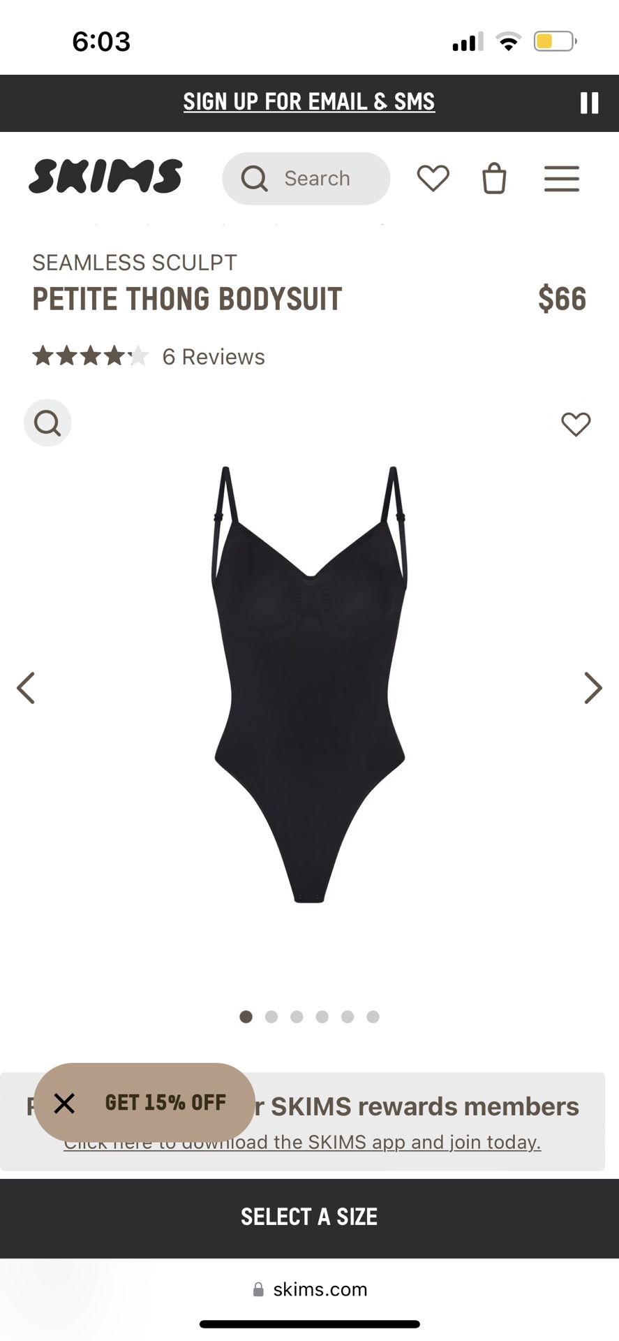 Never Worn Skims Petite Thong Bodysuit