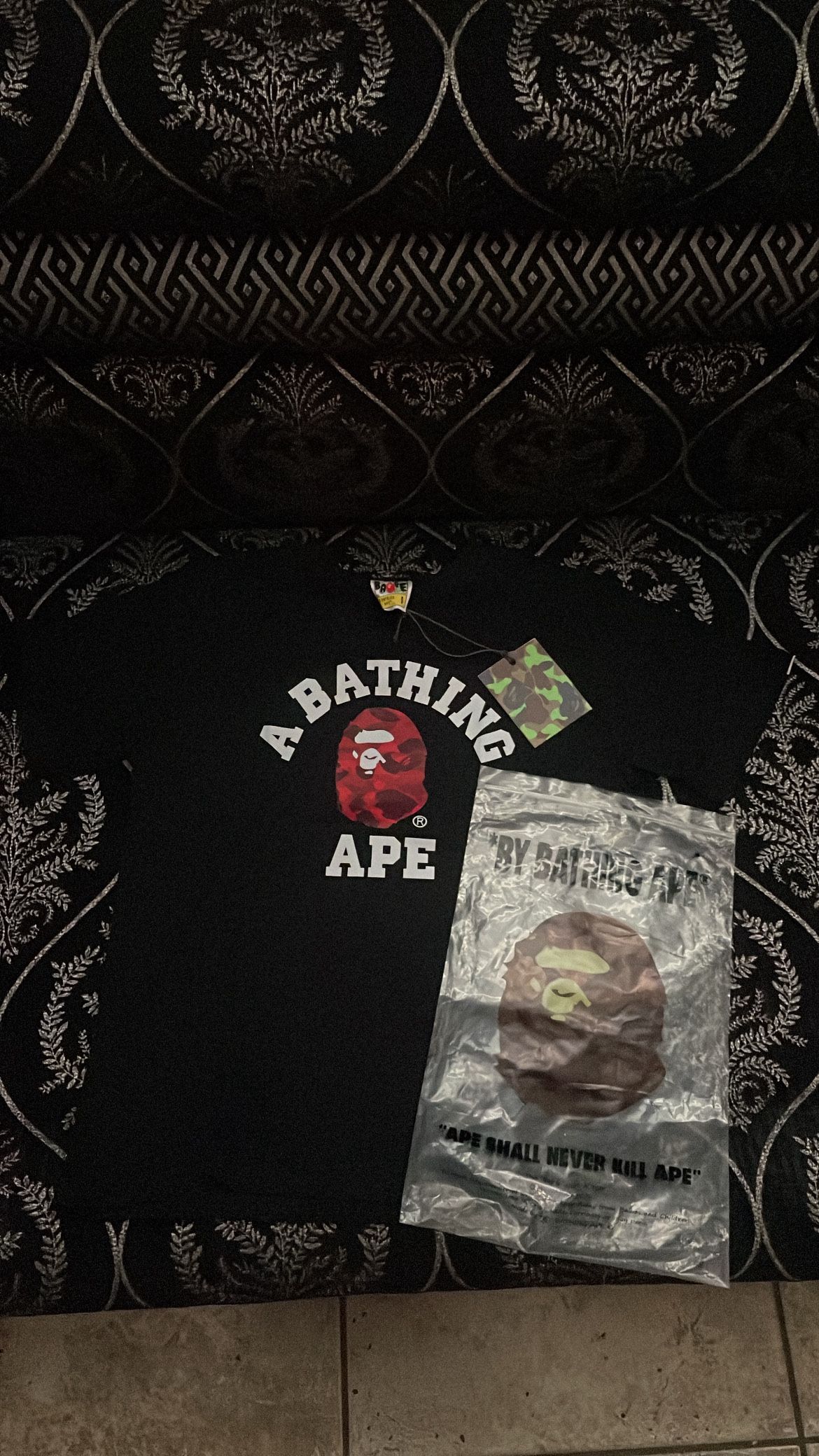 Black and Red Bape Tee
