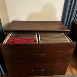 File Cabinet Vintage W/ File Folders 