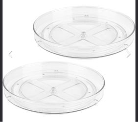 Clear Plastic Lazy Susan Turntable Set of 2