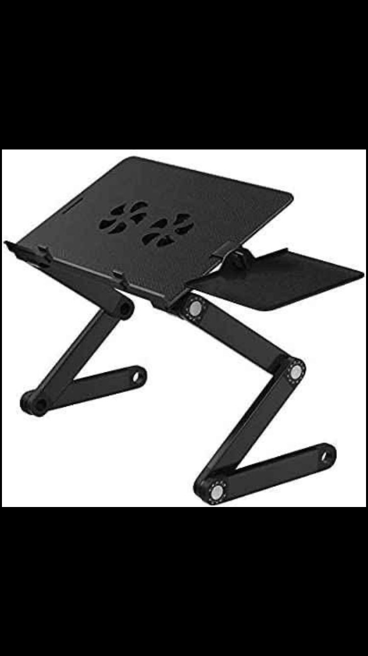 HUANUO Adjustable Laptop Stand, Portable Laptop Table Stand with 2 CPU Cooling Fans