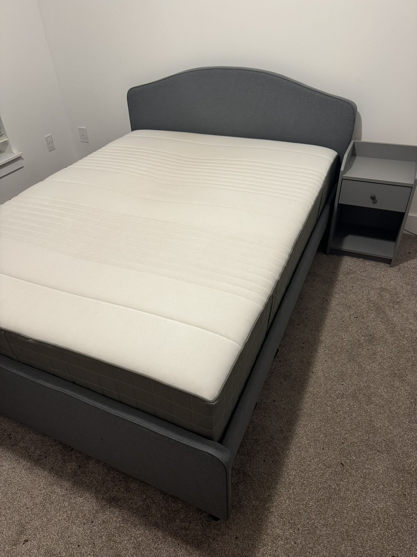 Queen Size Bed With Frame And Night Stand Included