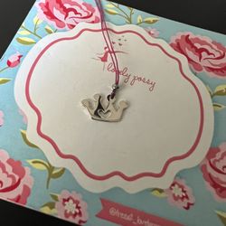 925 Sterling Silver Girl Crown Symbol Pendant Thread Necklace 