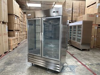 NSF 2-Door Glass Commercial Freezer – Stainless Steel | CFD-2FFGSS