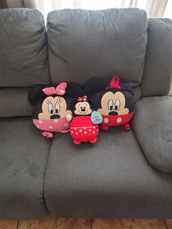 Minnie and Mickey Backpacks plus squishmello