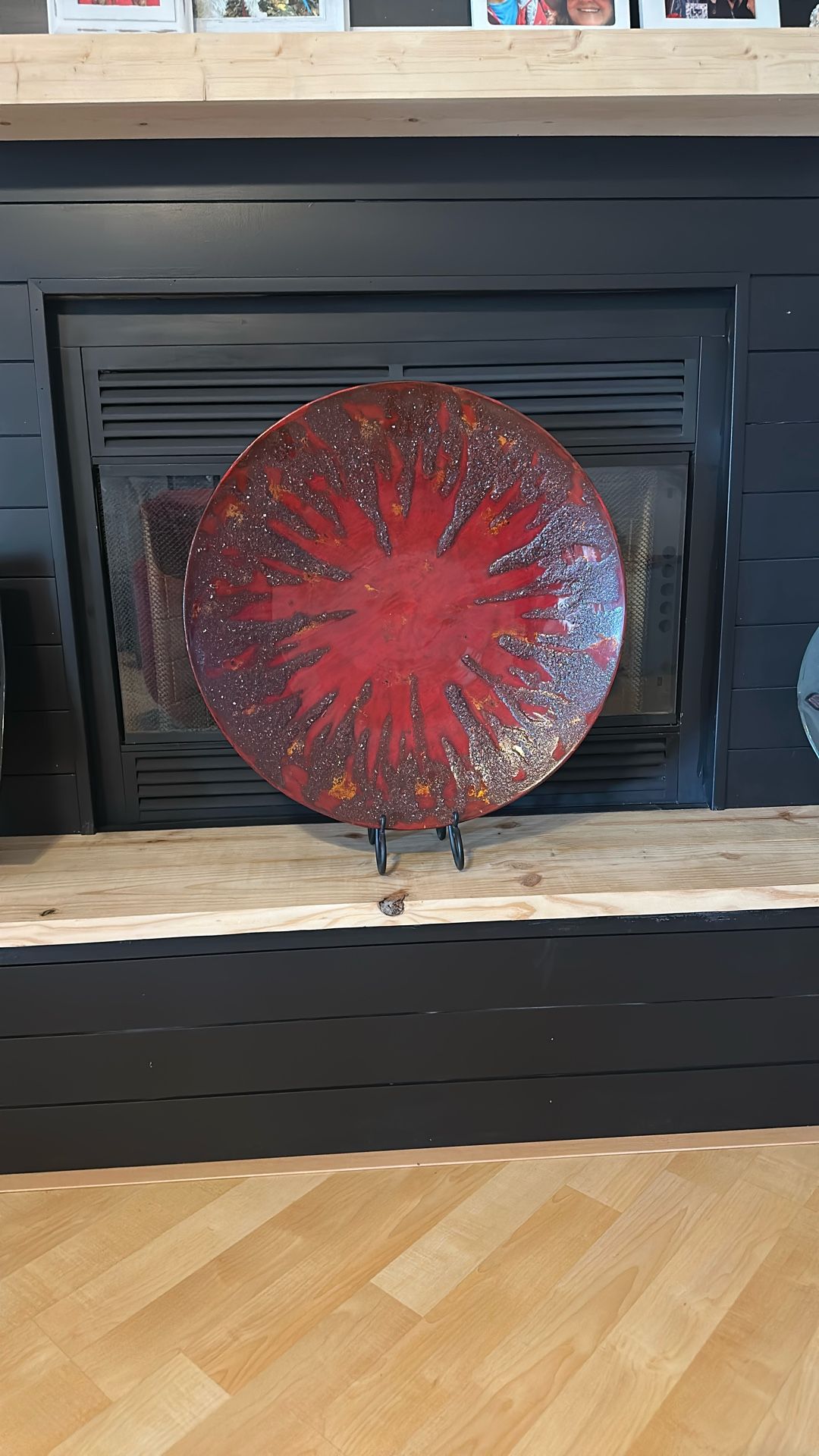 Big Red Decorated Plate