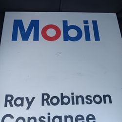Vintage  - 24" x 12" - Mobil Oilfield Porcelain Sign 