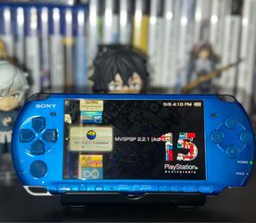 PSP Blue with 64gb memory card