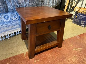 Single Drawer End Table with Lower Shelf