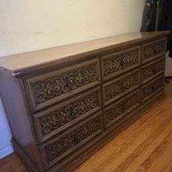 Ornate Wood Dresser / Credenza – Vintage European Style