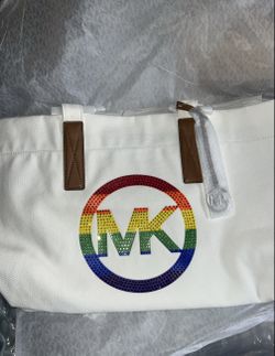 Michael kors Rainbow Optic White Tote Bag Large