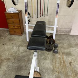 Bench, Adjustable Dumbbells And Extra Weights