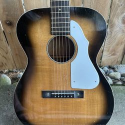 Vintage 1960s Silvertone 2-Tone Sunburst Acoustic Guitar Made In USA Right Handed