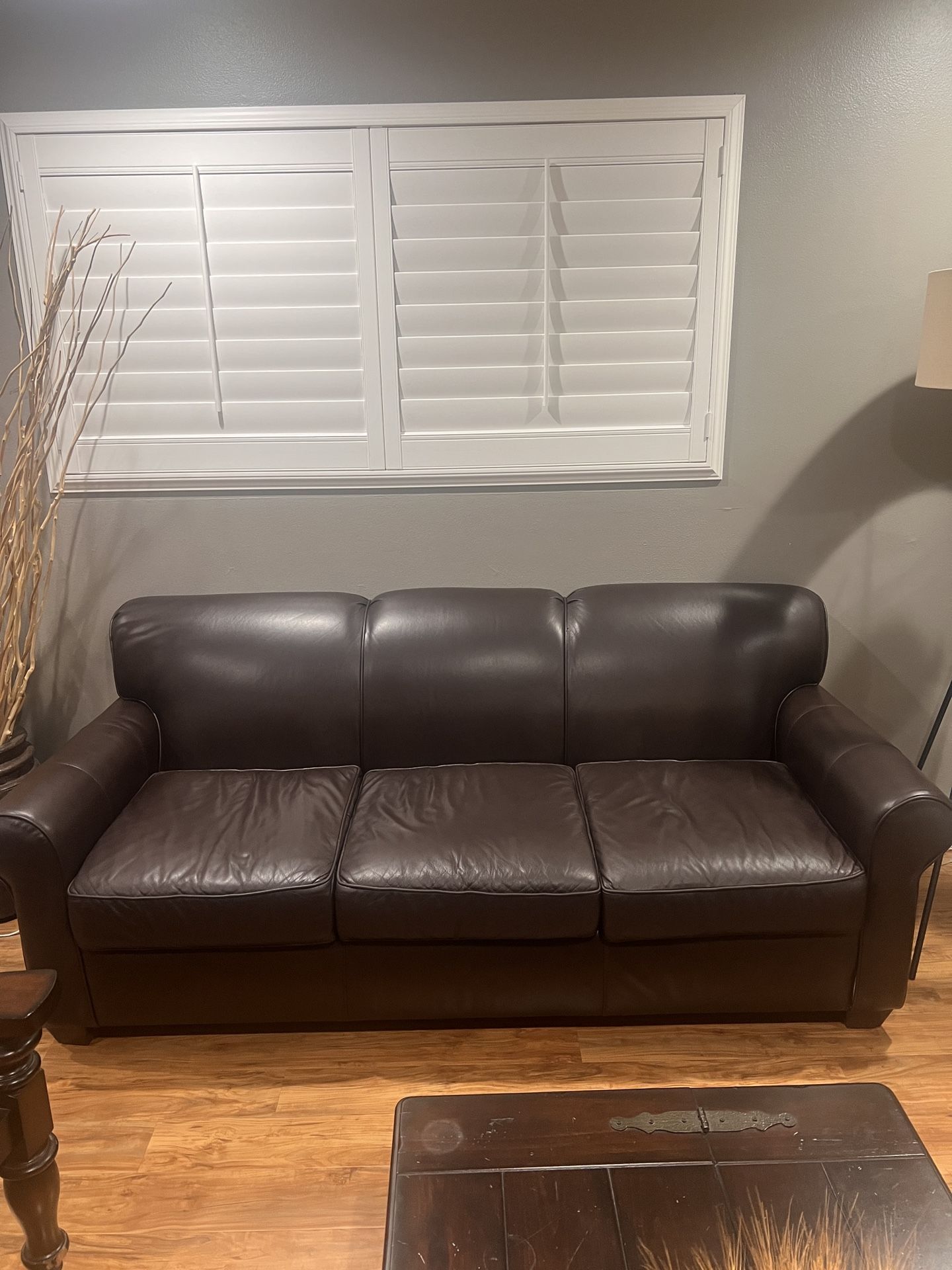 Brown Real Leather Sofa