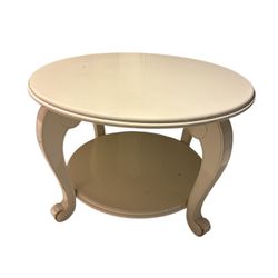 Large Round Display Table / Coffee Table – Cream Finish – Retail or Home Usey