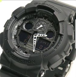 Casio G-Shock Indicator Alarm Watch GA-100 All Black