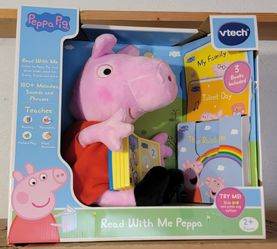 New Peppa Pig Read with Me Peppa with 3 Storybooks, Learning Toy