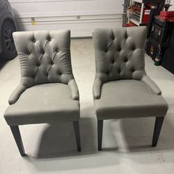 2 Gray Dining Chairs