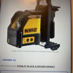 DEWALT Cross Line Laser: 2 Lines and 0 Dots, Red Beam, 0 Planes, ±1/8 in @ 30 ft Accuracy, Included