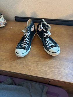 Dark blue high top converse