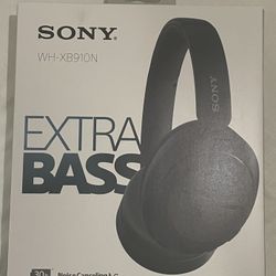 Sony- WHXB910N Wireless Noise Cancelling Over- The- Ear Headphones (Black)