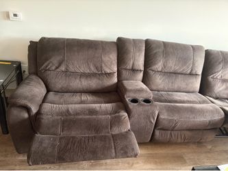 Brown reclining sofas