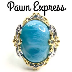 Sterling Silver Larimar Stone Ring 