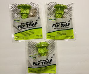 (Lot of 3) Rescue Non-Toxic Disposble Hanging Fly Traps with Attractant