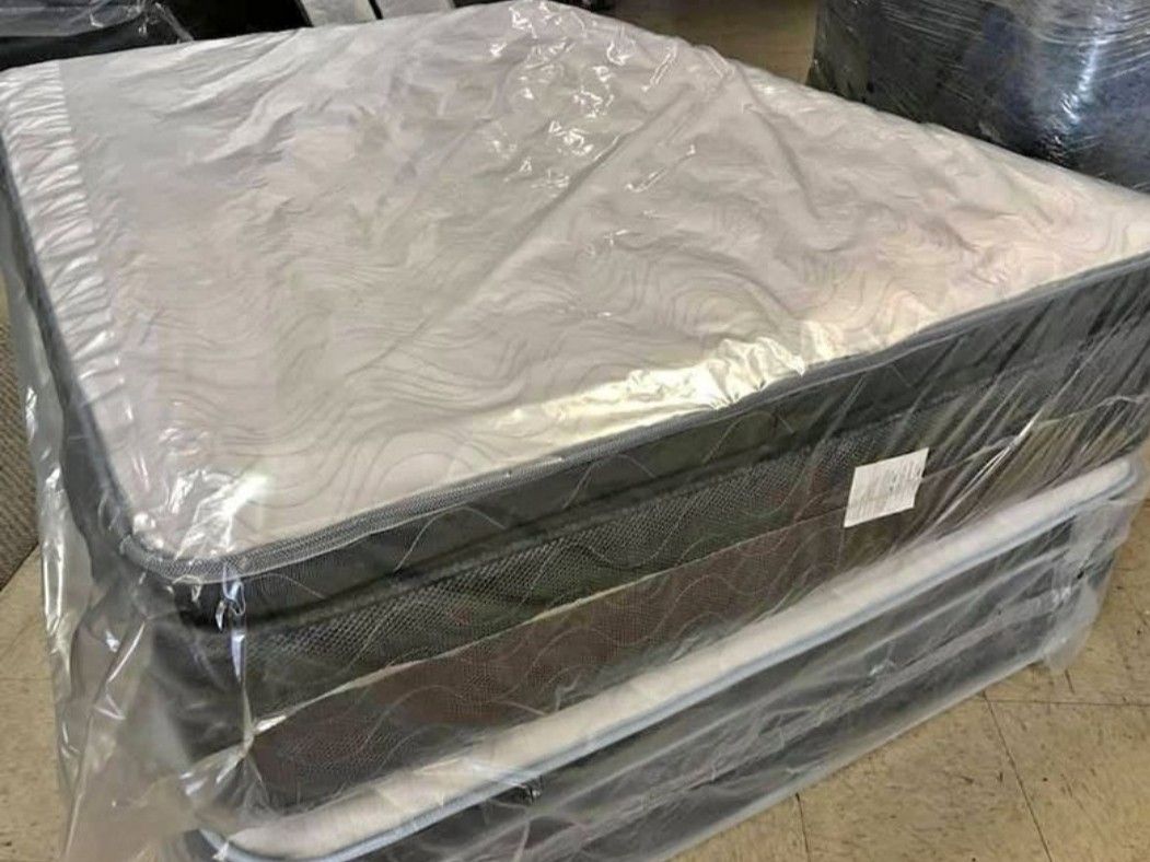 New Offer Queen Size Mattress Pillow Top 12 Inches + Gift Box Spring