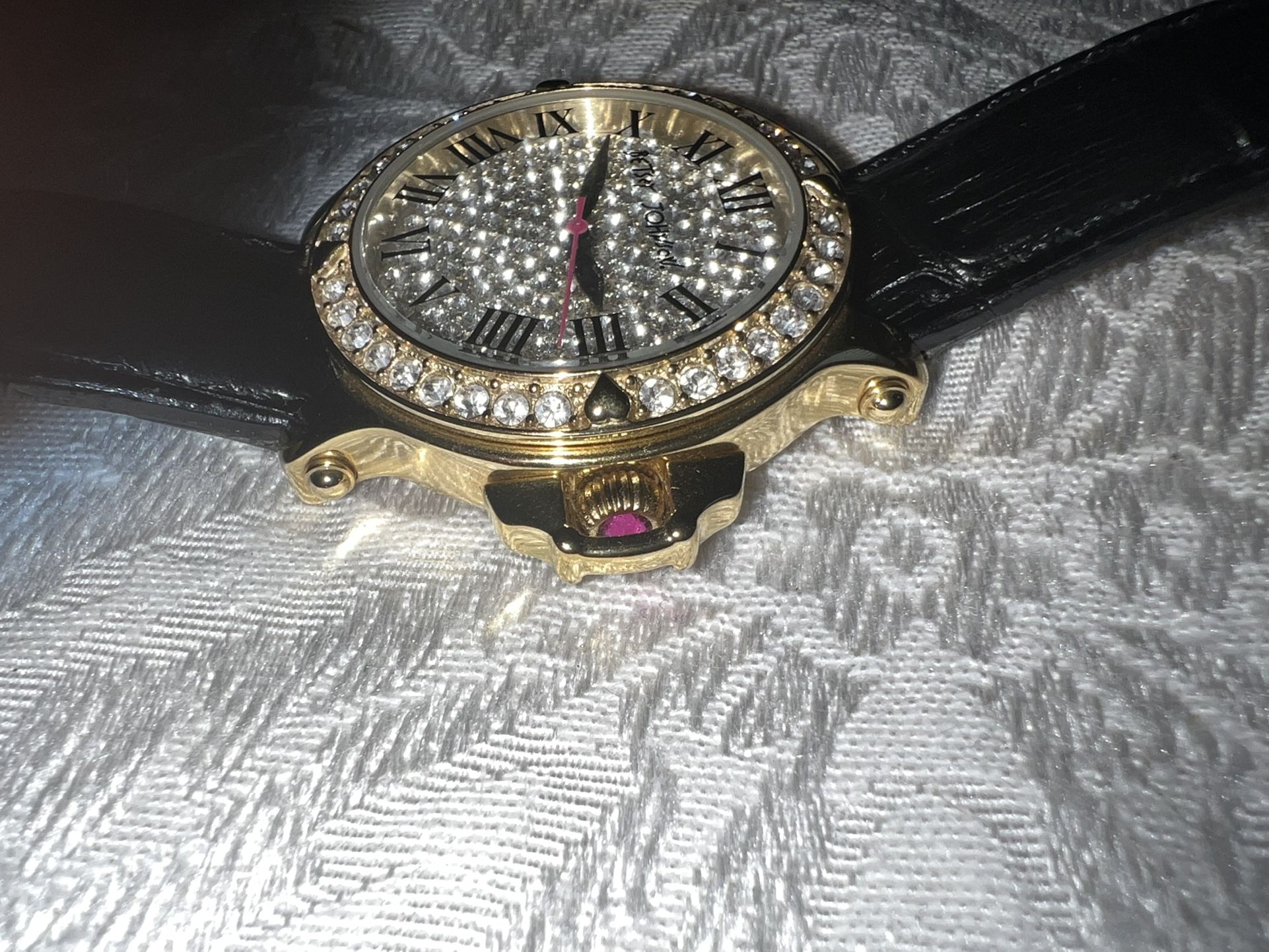 Betsy Johnson diamond embossed watch