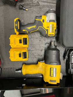Dewalt 3/8s electric sub compact impact & 1/2 air impact gun