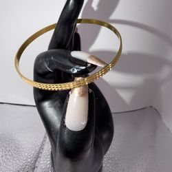 Solid 720 (17.28k) Gold Bangle Bracelet 7.5” 4mm