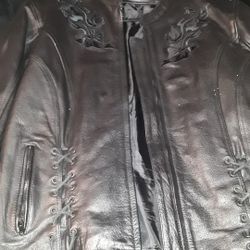 Black leather jacket