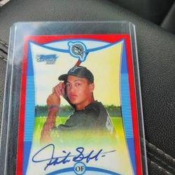 2008 BOWMAN CHROME GIUANCARLO MICHAEL STANTON AUTO ROOKIE RC florida marlins /YANKEES