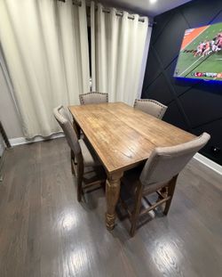 Tall Wood Kitchen Table