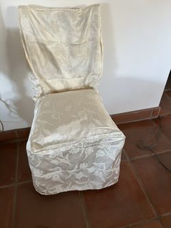 Brand New Cream Color Damask Chair Cover