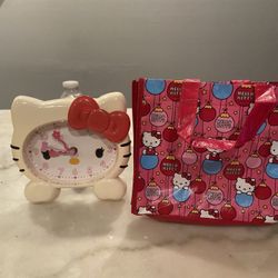 New Hello Kitty Clock And Bag 
