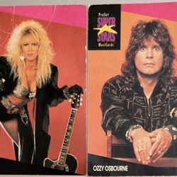 Proset Super Stars MusiCards Lot Of 2: Lita Ford #178 1991 + Ozzy Osbourne #214 Both Cards Have A